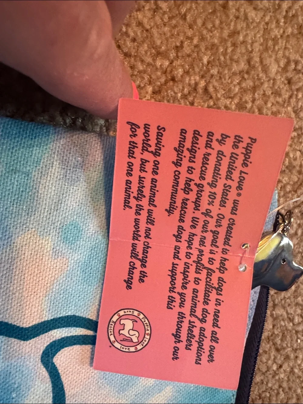 Puppie Love Kids Blue Tie-Dye Dog Zip Pouch
